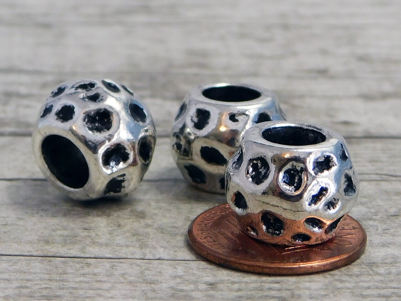 Large hole 2025 silver beads